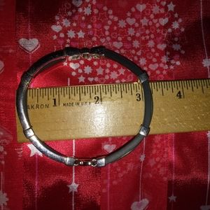 925 silver n rubber bracelet